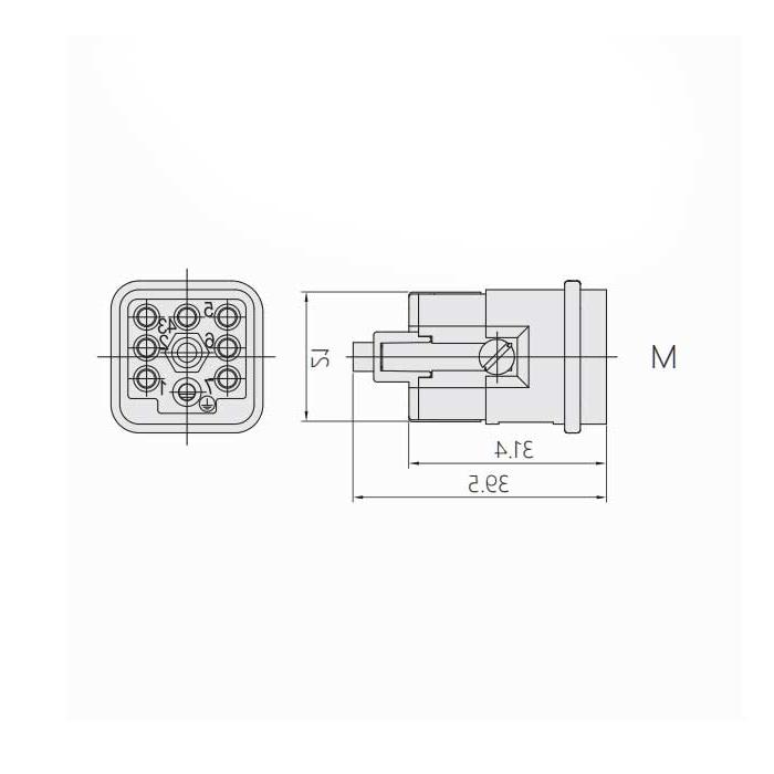 Core parts, cold pressed, suitable for H3A shell, HQ-007-M, 09120073001  