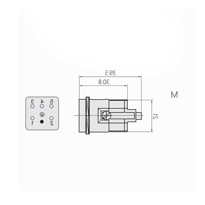 Male core, cold pressed, suitable for H3A shell, HQ-005-M, 09120053001